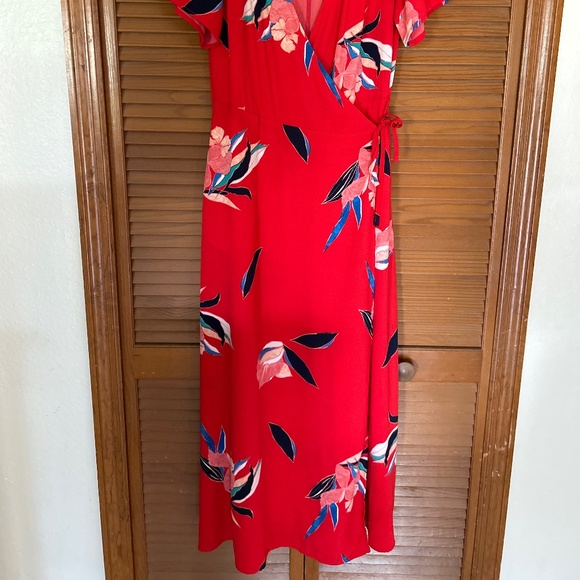 A New Day Red Floral wrap dress - Picture 4 of 7